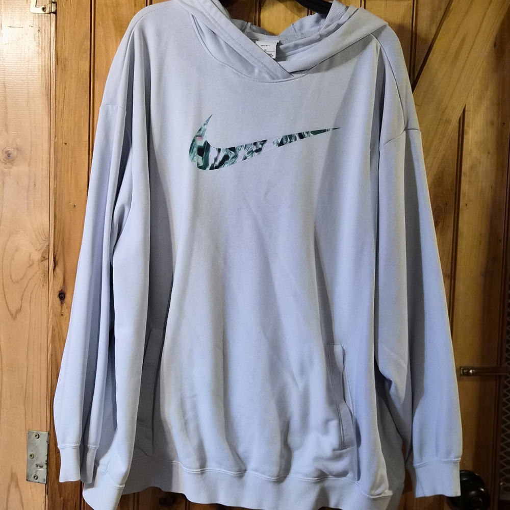 Nike Light Purple Women's Hoodie with Green Logo